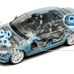 Schemat instalacji LPG w aucie: zbiornik gazu, wielozawór, wlew gazu, przełącznik, sterownik, filtr, wtryskiwacze, reduktor, MAP sensor.