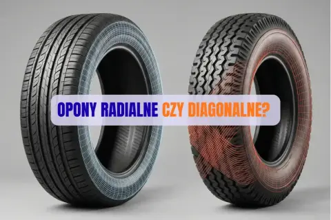 Porównanie budowy opony radialnej (siatka niebieska) i diagonalnej (siatka czerwona). Która lepsza?